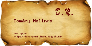 Domány Melinda névjegykártya